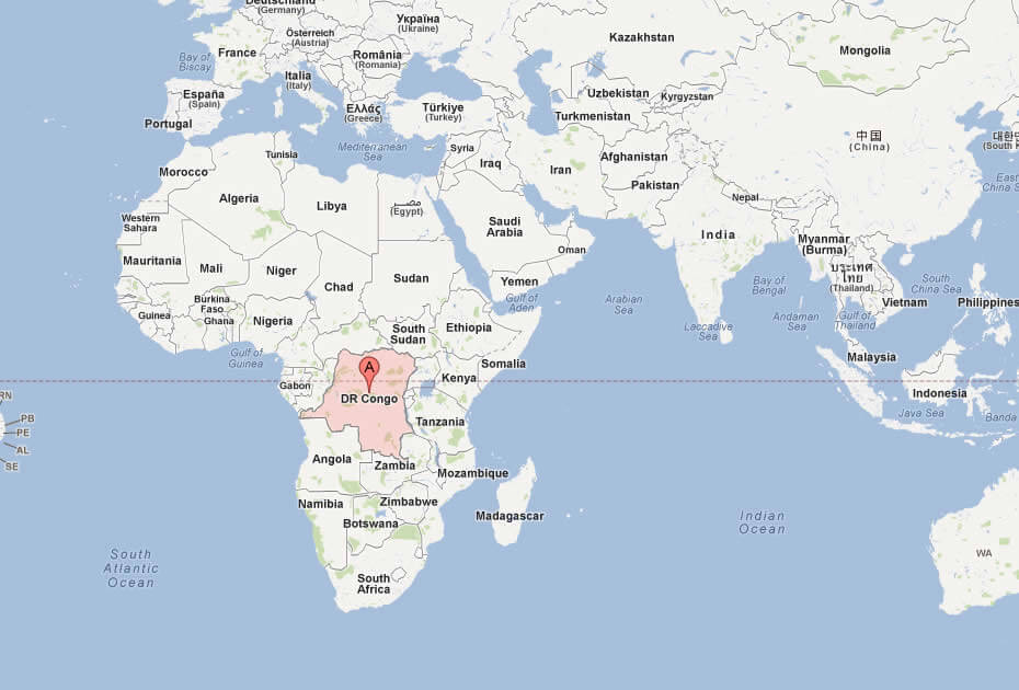 map of Democratic Republic Congo world